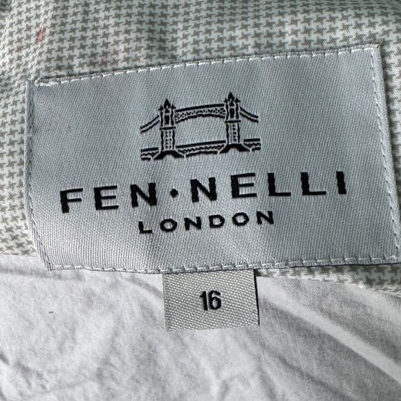 Fen Nelli Rain Coat White and Light Grey Size 16 - Picture 3 of 7